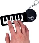 Rock and Roll It - Micro Piano. Real Working & Playable Piano Keychain. Hang on a Backpack & Play Anywhere! Mini Size Black/White Finger Piano Pad. Tiny Silicone Electronic Keyboard. Battery Included