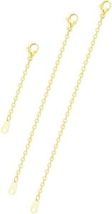 JIACHARMED Gold Necklace Extenders Delicate 2",4", 6" Inches 14K Gold Necklace Extension Chain Set for Necklaces Choker Bracelet Anklet, 2 mm Width Chain Extender