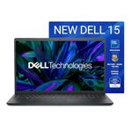 Dell 15 Laptop, 14th Gen Intel Core 3 100U Processor, 8GB, 512GB, Intel UHD Graphics Graphics, 15.6" FHD 120Hz IPS 250 nit Display, 12 Months Mcafee, Win 11 + Office H&S 2024, Carbon Black, 1.63kg