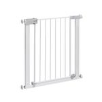 Safety 1st Auto Close Gate, Baby Gate for Stairs and Doors, Pressure Fit Safety gate, Automatic Closing System, Widths 73-80 cm, Extendable up to 136 cm with Extensions Sold Separately, Metal White