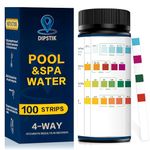 Pool Test Strips,100 Strips Pool and Hot Tub Test Strips, Swimming Pool Test Strips for Total Alkalinity, pH, Free Chlorine(Bromine),Cyanuric Acid-Pool Spa Water Test -Quick and Accurate Results