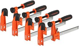 Jorgensen 6 inch Bar Clamp Set, 4 Pack Steel F Clamp Light Duty, 300 lbs Load Limited, for Woodworking, Metalworking, DIY