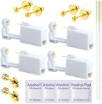 Ear Piercing Kit-18 PCS Disposable Self Ear Piercing Gun Piercing Tools with Gold Earrings Stud Ear Hole Cleaners (4G204)