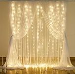 White Sheer Curtains with Lights Tu