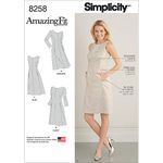 Simplicity 8258 Women's Sheath Dress Sewing Pattern, 3 Styles, Sizes 10-18