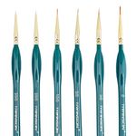 Transon Detail Thin Paint Brush Set 6pcs for Model Minature Craft and Art Painting Green