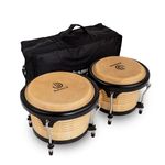 BAHAMUT Bongo Drum Set, 7"+9" Wooden Bongos for Adults & Kids, Ideal for Professional Players, Comes with Tuning Wrench & Waterproof Bag