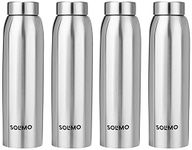 Amazon Brand - Solimo Stainless Steel Water Bottle, Set of 4, 1 L Each