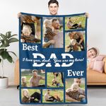 Individz Personalized Blanket for Fathers Day, Fathers Day Birthday Gifts for Dad, Customized Picture Blankets for Dad from Wife Daughter Son, Best Dad Ever, Dad Gifts for Christmas (9photo-dad)