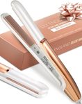 Hair Straightener, 1 Inch Ceramic Flat Iron for Hair, 2 in 1 Straightener and Curler, Dual Voltage Travel Flat Iron (US Plug), Hair Styling Tools by Lily England (Rose Gold)