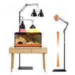 LAMTOR 82" Reptile Lamp Stand with Two 16" Hooks, Hang 10.5 Lbs Very Stable, Kindle Holder Tablet Floor Stand Reptile Heat Light Stand, Height Adjustable from 15" to 82"