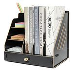 EXERZ Desktop Organiser with Drawer Wooden Paper Sorter - Assembly Easily- 3 Layers File Storage, Holds A4 Paper Document, Letter Filler and Rack, DIY Stationary for Office and Home