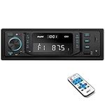 Avylet RDS Car Radio Bluetooth 5.0, 7 LED Colors Car Stereo Handsfree Calling & Clock, 4X60W FM/AM Radio USB/AUX in/MP3/FLAC/WMA/WAV/SD/AM MP3 Player Wireless Remote Control, 30 Radio Stations