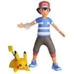 Wicked Cool Toys, LLC Pokemon 4.5 Inch Battle Feature Action Figure - Ash and Pikachu