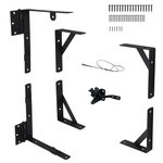 YuLuoXiang 1 Sets Gate Kit Gate Corner Brace Bracket Heavy Duty Anti Sag Gate Frame Kit with a Self-Locking Gate Latch for Wooden Driveway Gates,Shed Doors,Corral Gates,Wood Windows