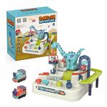 HAPPY HUES® Car Adventure Race Track with Parking Lot- Playsets for Toddler- Simulating Driving Steering Wheel Musical Toys for Boys & Girls 3 4 5 6 7 8 Years Old (Style 06)