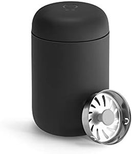 Fellow Carter Move Travel Mug - Vacuum-Insulated Stainless Steel Coffee and Tea Tumbler with Ceramic Interior and Splash Guard, Matte Black, 8 oz Cup