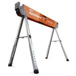 BORA Portamate Speedhorse Sawhorse - Single Piece Table Stand with Folding Legs, Metal Top for 2x4, Heavy Duty Pro Bench Saw Horse for Woodworking, Carpenters, Contractors, PM-4500, Orange