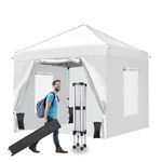 Nianles 10x10 Pop Up Canopy Tent with 4 Removable Sidewalls and Windows, Durable Ez Up Outdoor Canopy, Adjustable Commercial Tent with Roller Bag, 4 Sandbags