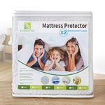 ECOSOFTEX Twin XL Size Mattress Protector - 100% Waterproof Cover with Bamboo Fiber Fabric | Breathable, Deep Pocket Pad