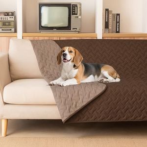 gogobunny 100% Double Sided Waterproof Dog Blanket Soft Pet Bed Cover Reversible Protect Furniture Couch Sofa Car for Puppy Cat Kids (Dark Chocolate/Light Chocolate, 82x120 Inch (Pack of 1))