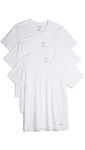 Calvin Klein Men's Undershirts Cotton Classics Slim Fit V Neck Tshirts Shirt, White (3 Pack), Medium (Pack of 3)