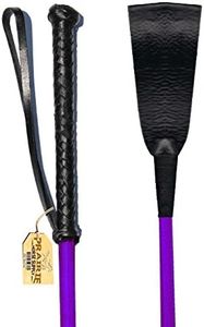 Riding Crop for Horse (Purple) (27 Inch) Fiberglass Shaft with Leather Single Slapper