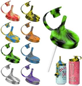 8 Pack Soda Can Lids with Straw,Silicone Soda Can Covers,Pop Can Cover,BPA-Free,Reusable Can Covers for soda,Coke,Beer,Juice,Beverage,Fits Standard Cans
