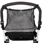 Universal Baby Stroller Organizer Polyester Net Mesh Storage Bag with Extra Large Storage Space, Non-Slip and Adjustable Stroller Accessories for Carrying Diaper Toys and Snacks (Black)