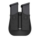 Universal Magazine Holder, Double Stack Mag Holster with Paddle 9mm and .40 Magazine Pouch Fits Glock Sig Sauer Ruger S&W Taurus Colt HK Most Pistol Magazines, Black