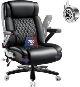 OFIKA 700LBS Large Heavy Duty Office Chair with 5D Flip Arms, Big and Tall Office Chair,High Back Computer Executive Desk Chair with Adjustable Lumbar Support,Dual Rubber Wheel(Black)