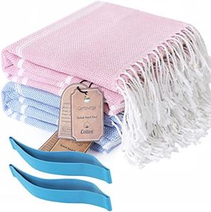 2 Packs Turkish Beach Pool Towels Sandproof Thin Lightweight Fast Drying Compact XL Large Big Wide Long Lounge Chair Cover Sandless Camping Blanket Gear Stuff Necessities Toallas de Playa Women Gifts