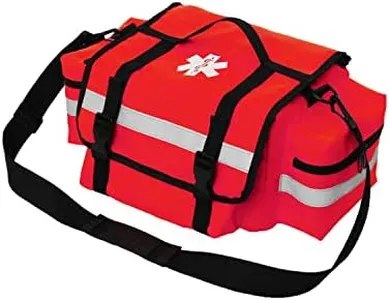 MYDAYS OUTDOOR First Aid Bag Empty,First Responder Emergency Bag,EMS EMT Trauma Bag Empty,Medical Bag with Reflective Strips,Great for Rescue Squads,Lifeguard,Firefighter(Red)