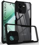 Jkobi Back Cover Case for Vivo IQOO Z9x 5G (Shockproof with Polycarbonate Clear Panel | Professional Black)