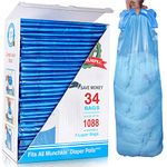 Diaper Pail Refill Bags, 1020 Counts, 34 Bags, Fully Compatible with Arm&Hammer Disposal System