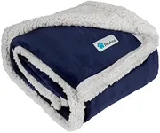 PetAmi Dog Blanket for Small Medium Dogs, Pet Bed Blanket Cat Puppy Kitten, Fleece Furniture Couch Cover Protector Sofa Car, Soft Sherpa Dog Throw Plush Reversible Washable, Mini 29x40 Blue