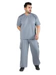 CHKOKKO Men Plus Size Casual Summer Track Suit Co-ord Sets SlateGrey XXL