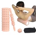 Foam Roller 4in1 Set OUPLIFY - Back Roller Foam For Back Pain, Muscle Roller Stick, Storage Bag, Spiky Massage Roller for Deep Tissue Massage Exercise roller-PK