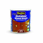 Rustins Quick Dry Outdoor Wood Stain Satin Light Oak 1ltr - Durable and Weather-Resistant Finish, Fast Drying, Vibrant Color for Decks, Fences, & Furniture, Available in Many Wood Shades