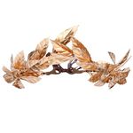 MOSTORY Golden Fairy Crown Laurel Leaf Hair Wreath Headpiece Roman Leaf Headband Greek Goddess Tiara Woodland Elven Circlet for Women and Adults Wedding Bridal Cosplay Festival Prom Accessory