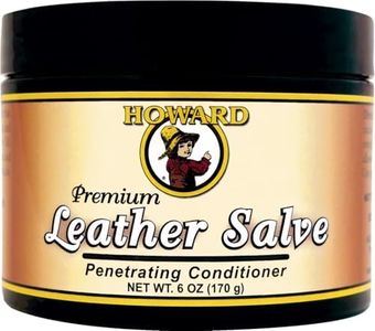 HOWARD PRODUCTS LS0006 Premium Leather Salve Conditioner, 170g - Renews Old Leather, Protects New Leather, Deep Penetrating Formula with Purified Lanolin, Neatsfoot, Coconut Oil, Beeswax