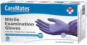 CareMates Nitrile Medical Exam Gloves, Latex Free Rubber, Powder Free, Extra Strong, 4 Mil Thick, Certified for Home Infusion, First Aid, Food Safe, Cleaning Gloves, Medium, 100-Count