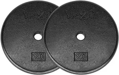 Yes4All 1 Inch Grip Cast Iron Weight Plates for Dumbbells – Standard Weight Plates - 20lb