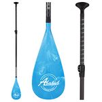 Abahub Carbon SUP Paddles, 1 x 3 Section Adjustable 67" - 86" Carbon Fiber Shaft, Lightweight Stand-up Paddle Oars for Paddleboard, Blue Print Plastic Blade + Paddle Bag