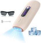 IPL Hair Removal Device with Ice Cooling for Painless & Long Lasting Hair Removal, Lightweight Laser Hair Removal Device with 600nm Red Light & 2 Flash Modes for Body, Face, Bikini Laser Hair Removal