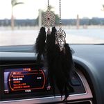 Mini Dream Catcher, Small Handmade Dreamcatcher Wall Hanging Feather Decoration Home Decor Car Charms Accessories for Birthday Festival Craft Gift (Black)