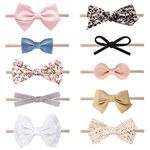 LittleJoJo Baby Girl Headbands and Bows, Newborn Infant Toddler Nylon Hairbands Hair Accessories