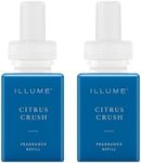 Pura & ILLUME Home Scent Refill - Smart Home Air Diffuser - Up to 120-Hours of Luxury Fragrance per Refill - Spring & Summer Fragrance - 2 Pack, Citrus Crush