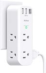 Surge Protector - Outlet Extender with Rotating and Multi Plug with 6 AC 3 USB Ports (1 USB C), 3-Sided Power Bar with Wall Adapter Charger for Home Travel Office, ETL Listed (1800J)