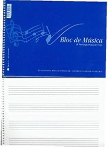Bloc marca TAURO modelo BLOC MUSICA 4º ZORRILLA 20-H 202 4 PENTAGRAMAS
